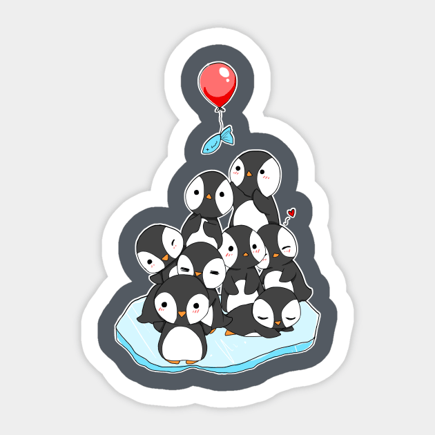 Cute penguin mountain Sticker by linkitty